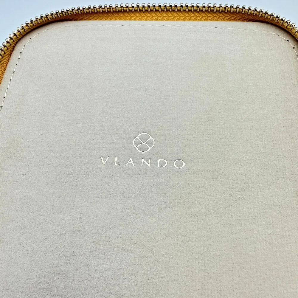 Vlando‎ Travel Jewelry Organizer Case Mustard yellow Zip Box 5 Removable Pouches